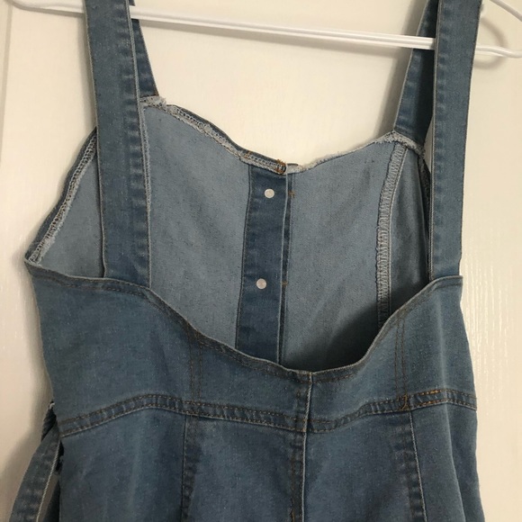 Midi denim dress with belt - Picture 3 of 3